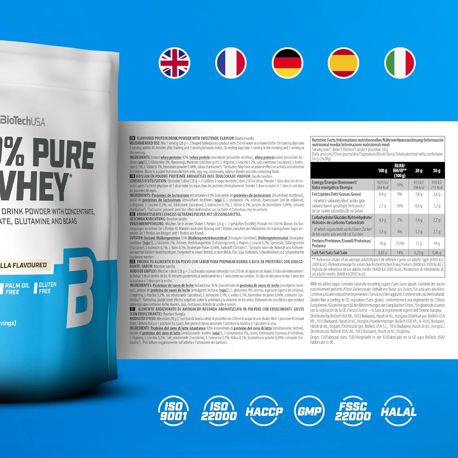 BIOTECHUSA 100% Pure Whey 454g Õunakook — Apple — Powder view 2