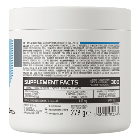 OstroVit Beta-Alanine 2400mg 300caps — Capsules view 3