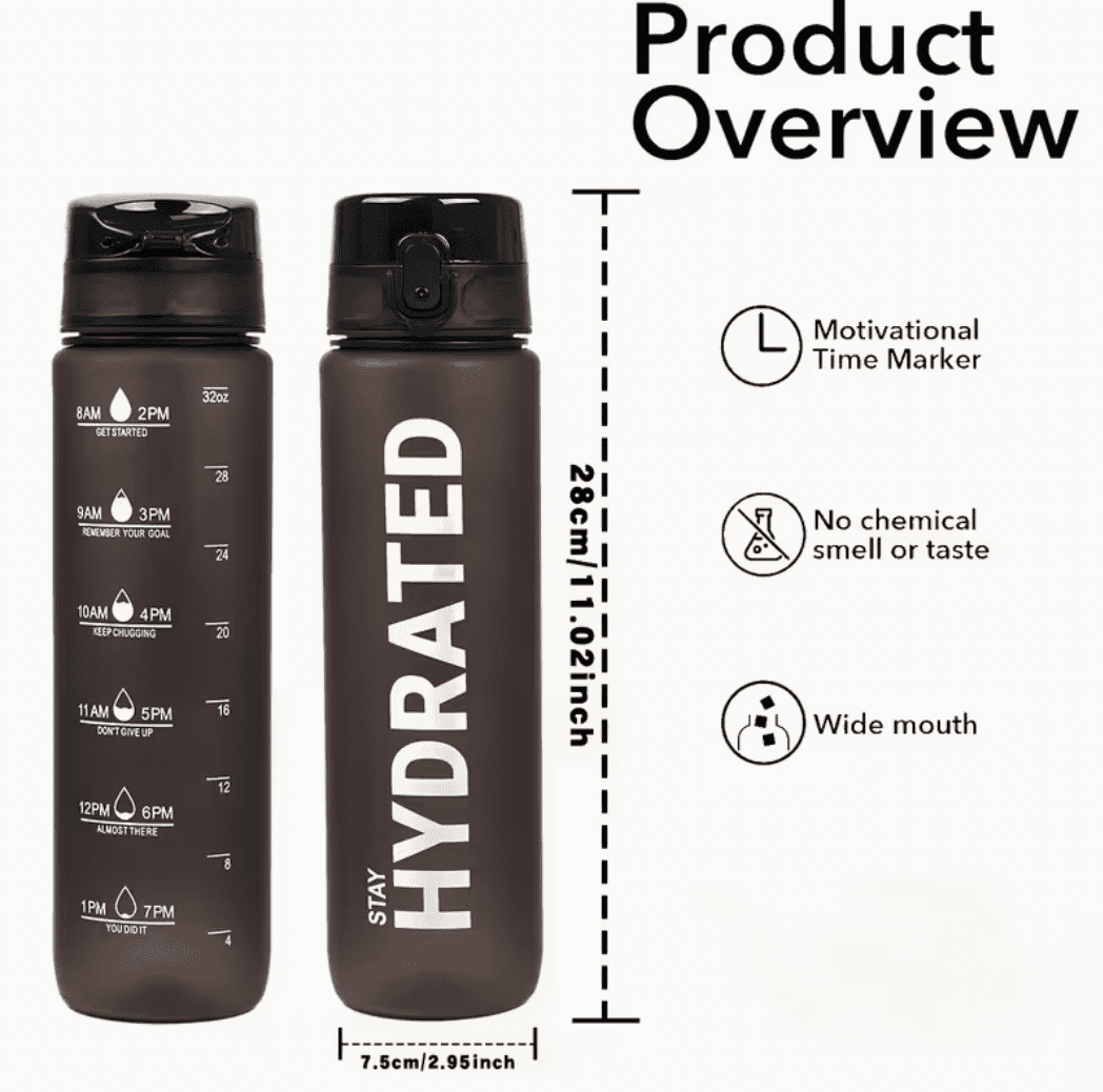 Sports Water Bottle 1000ml Red and Black (Punane ja must) TM — Accessory view 3