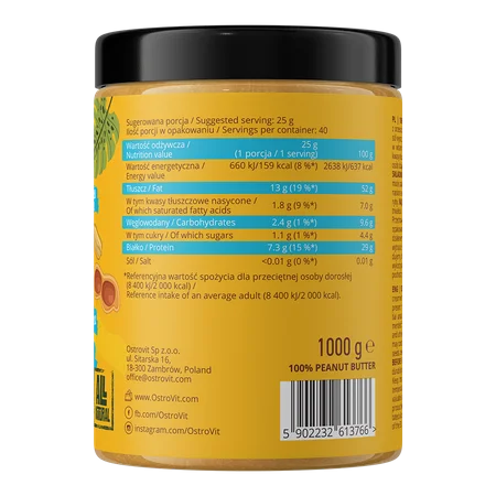 OstroVit 100% Peanut butter smooth 1000g — Peanut Butter — Spread view 2