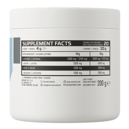 OstroVit BCAA + Glutamine 200g Sidrun — Lemon — Powder view 3