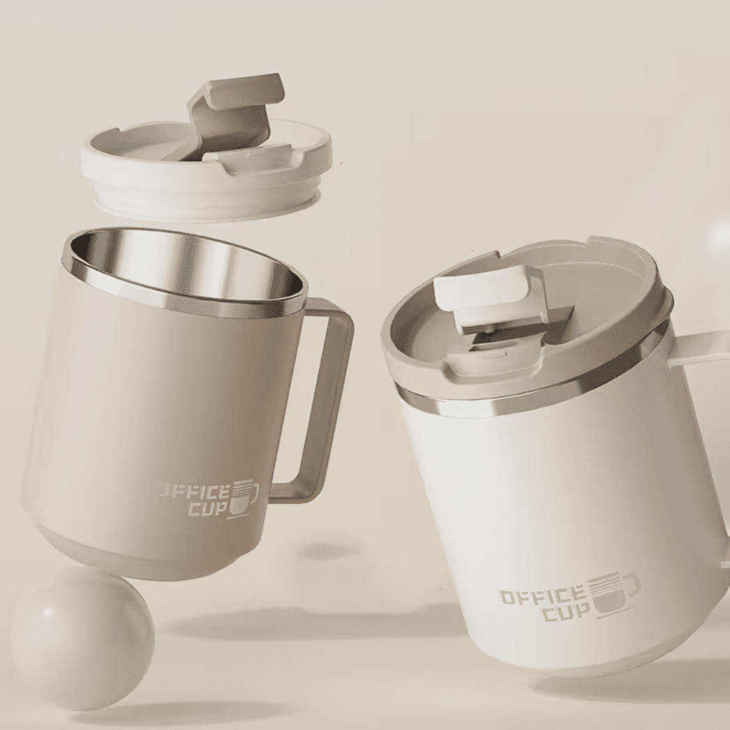 Stiilne roostevabast terasest termostass kaanega, kontorisse 500ml valge — Accessory view 3