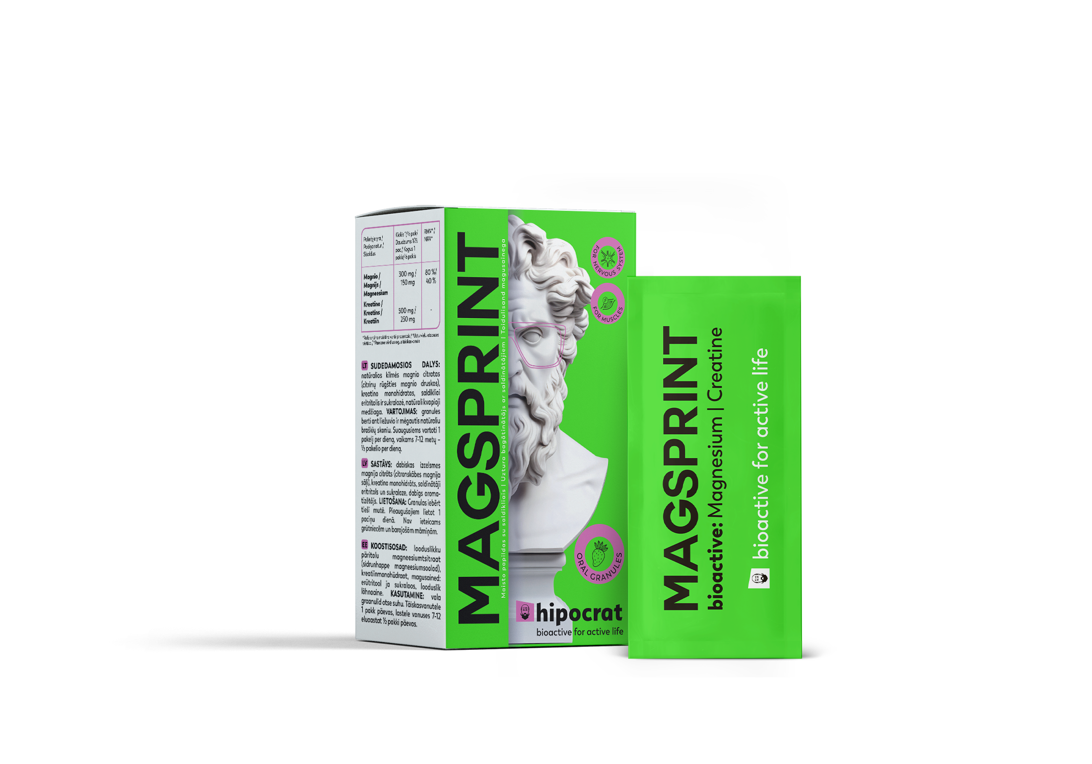Hipocrat Magsprint graanulid kreatiiniga, 14 pakki