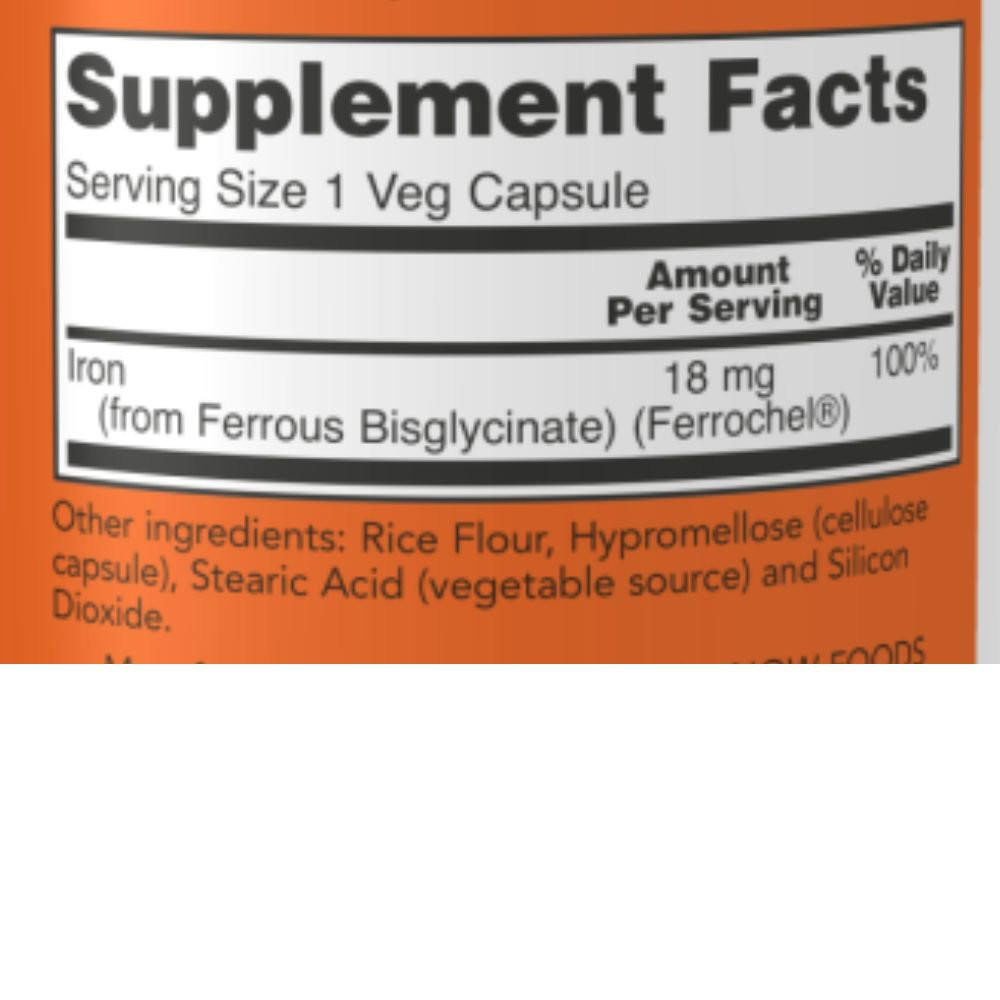Now Foods Iron 18mg 120caps — Capsules view 2