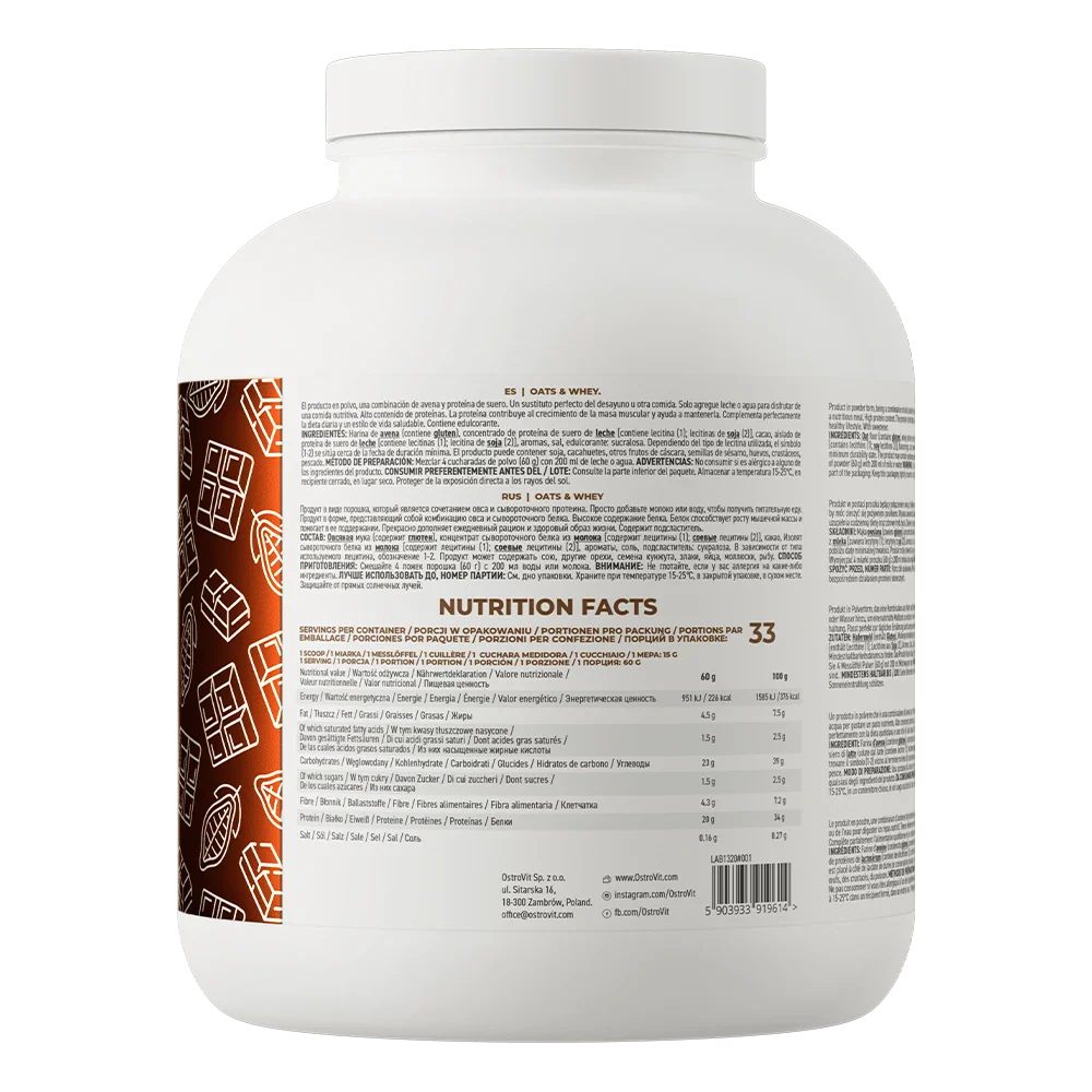 OstroVit OATS & Whey 2000g Šokolaad — Chocolate — Powder view 2