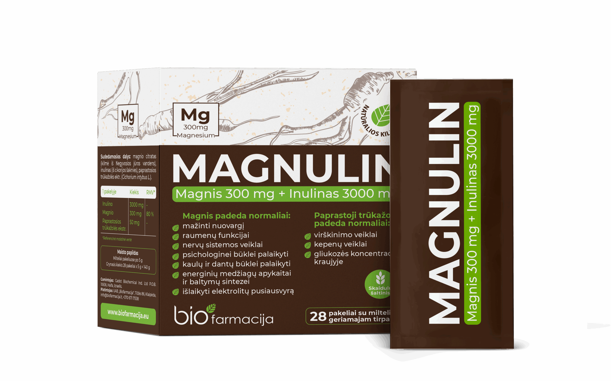 Magnulin puhas magneesium ja inuliin, 28 pakki
