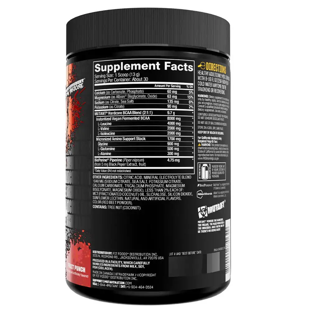 Mutant Hardcore BCAA 390g Ananass — Pineapple — Powder view 3