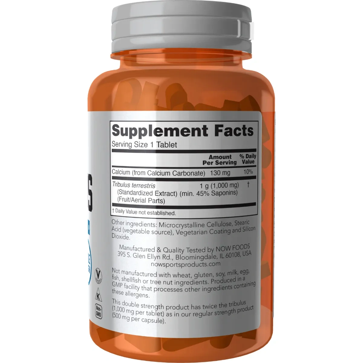 NOW Tribulus 1000mg 90tabs — Tabs view 2