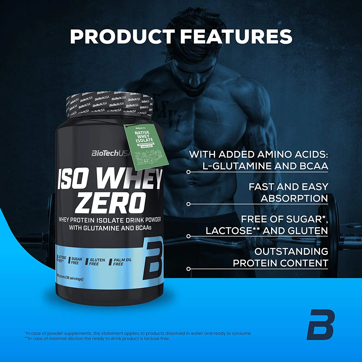 BIOTECHUSA ISO WHEY ZERO 908g Ananass-Mango — Pineapple Mango — Powder view 2
