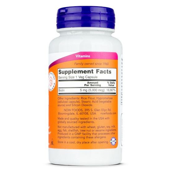 NOW Biotin 5000mcg 60caps — Capsules view 2