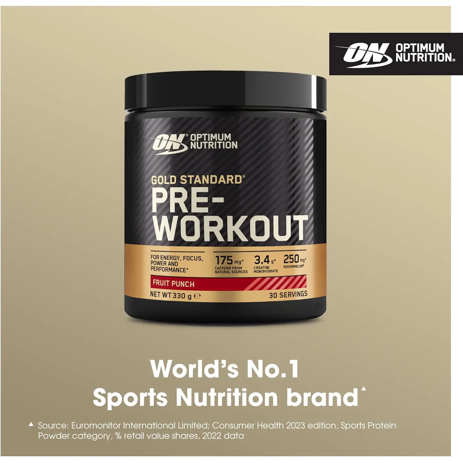 Optimum-nutrition Pre-Workout 330g Puuviljapunch — Fruit Punch — Powder view 2