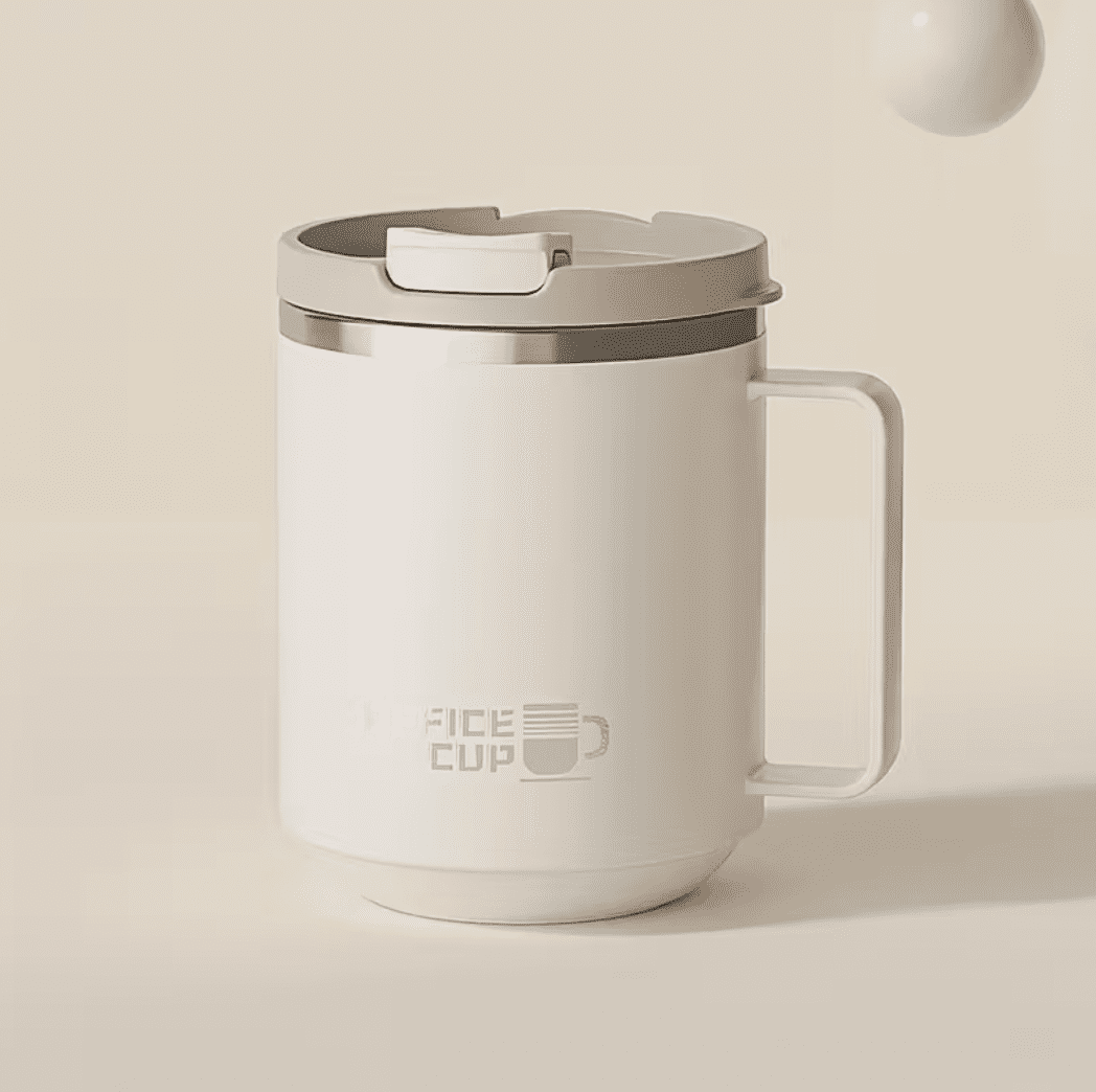 Stiilne roostevabast terasest termostass kaanega, kontorisse 500ml valge — Accessory view 6