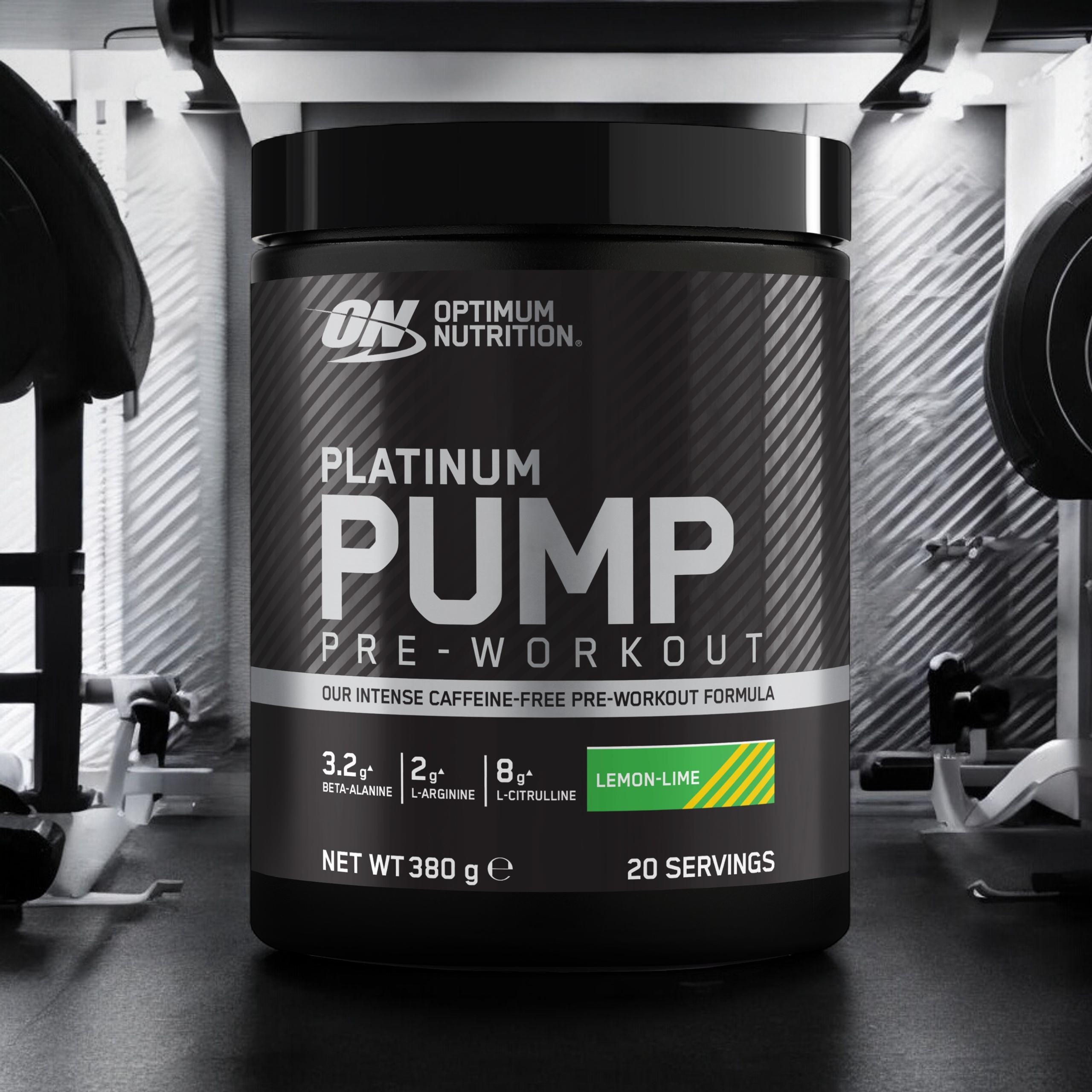 Optimim Nutrition Platinum Pump Pre-workout 380g Sidrun-laim — Lemon — Powder view 2