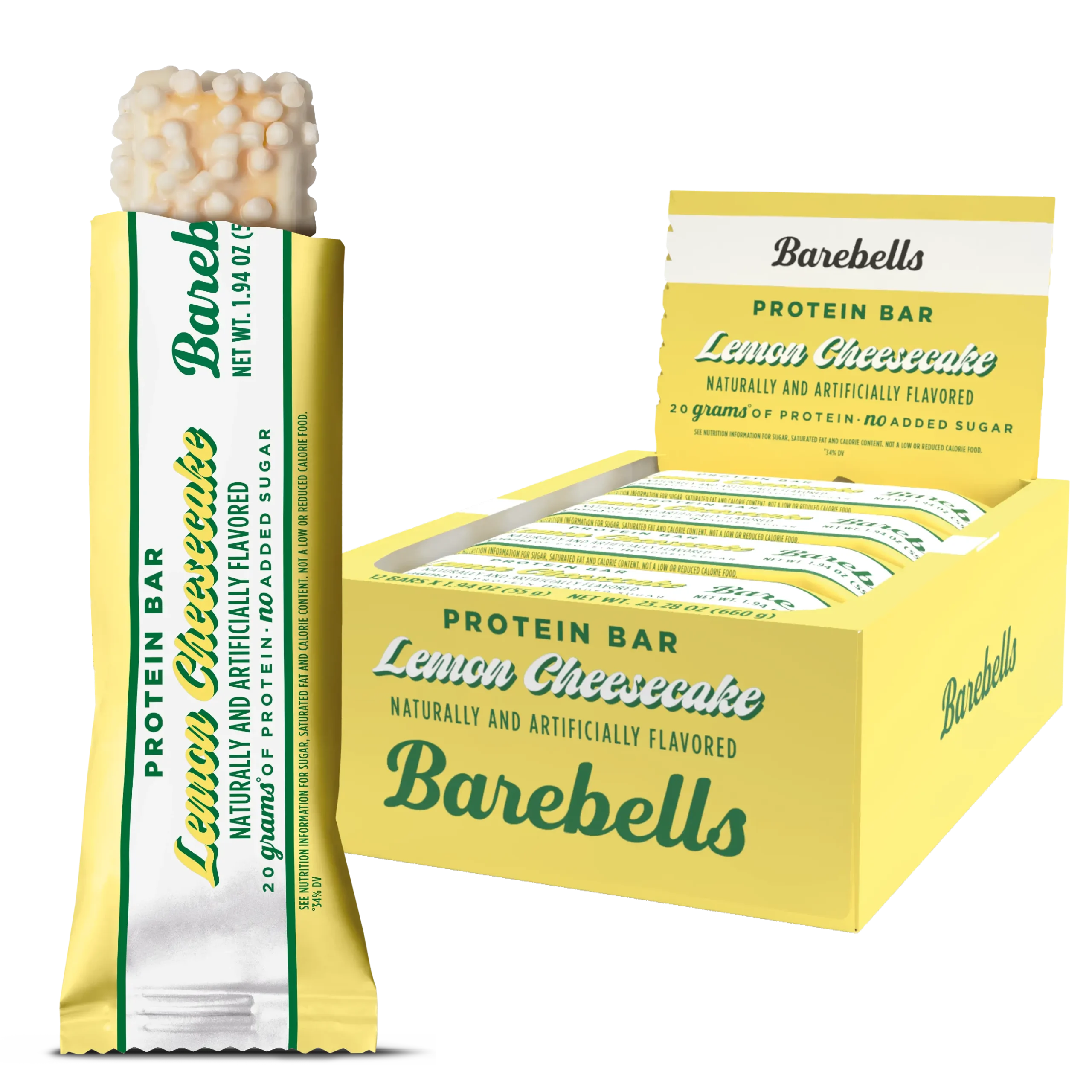 Barebells proteiinibatoon 55g Sidruni juustukook — Lemon Cheesecake — Bar view 2