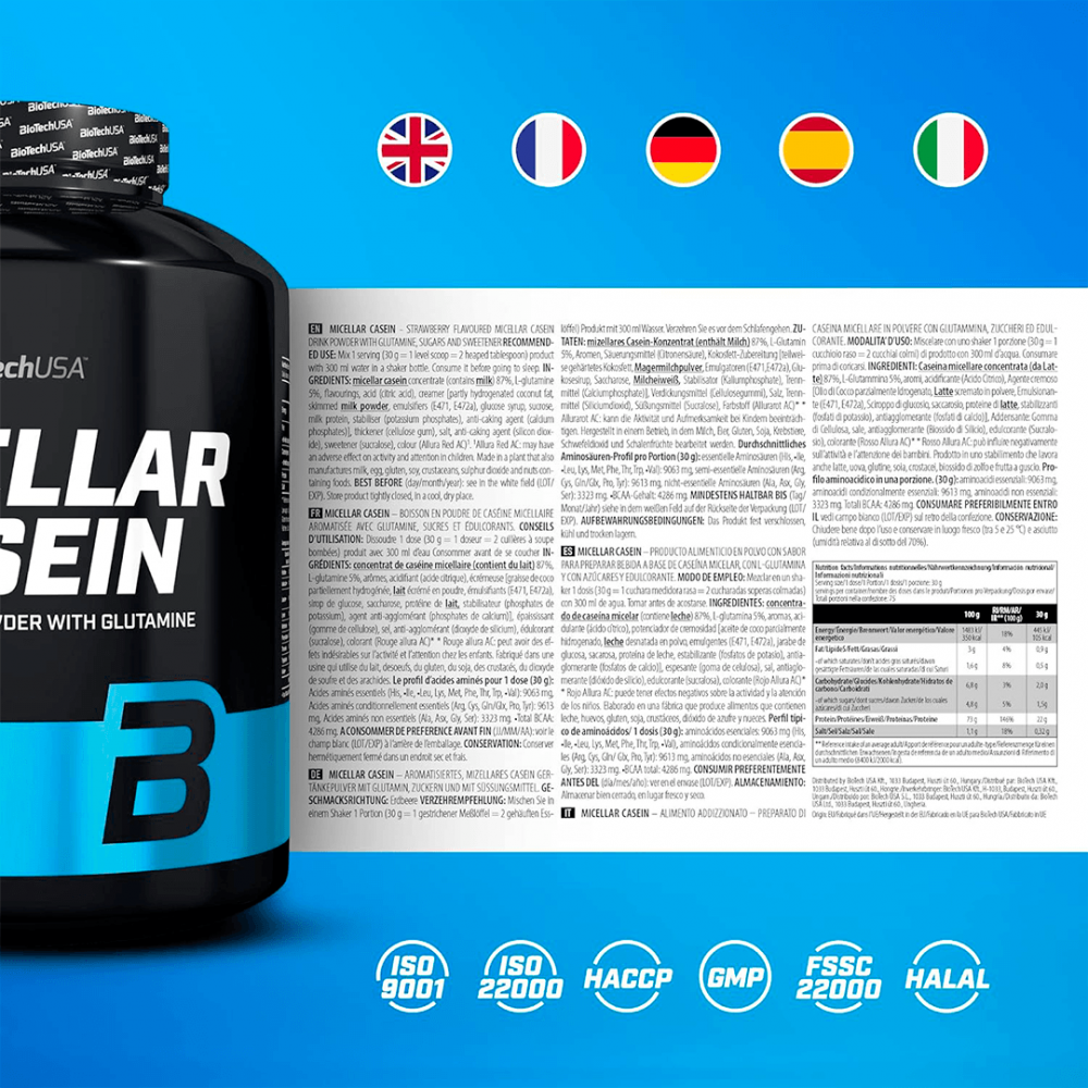 BIOTECHUSA Micellar Casein 2270g Maasikas — Strawberry — Powder view 2