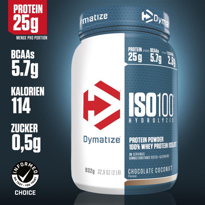 Dymatize ISO 100 932g Šokolaadikookos — Coconut Chocolate — Powder view 2