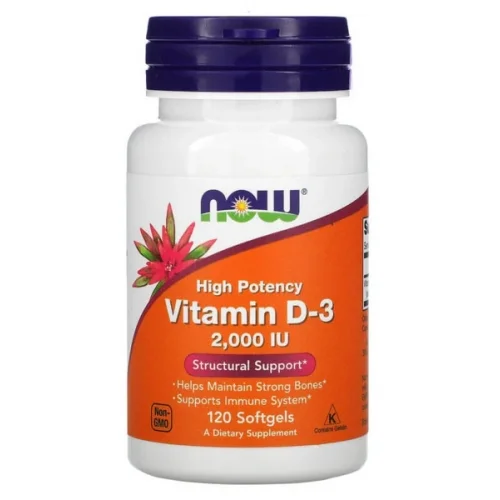 NOW Vitamin D3 2000IU High Potency 120 softgels