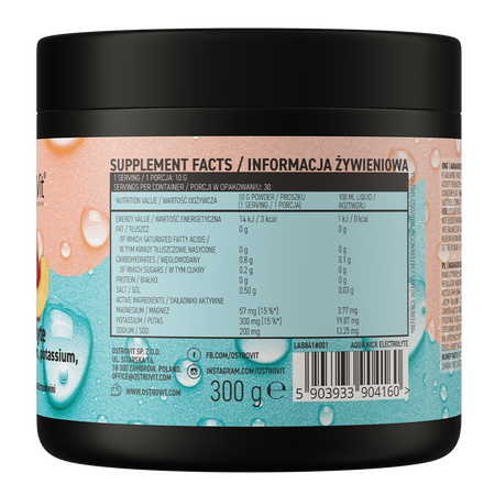 OstroVit Aqua Kick Electrolyte 300g Virsik — Peach — Powder view 3