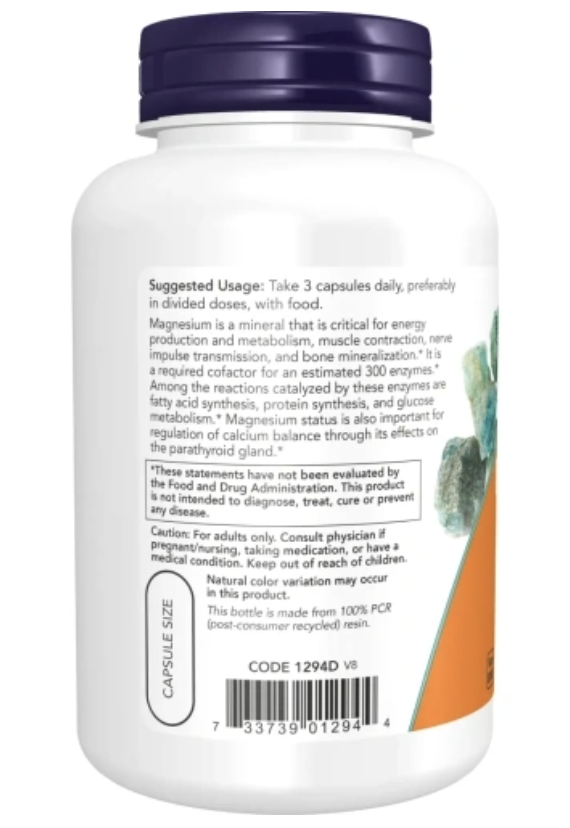 NOW Magnesium Citrate 120caps — Capsules view 3