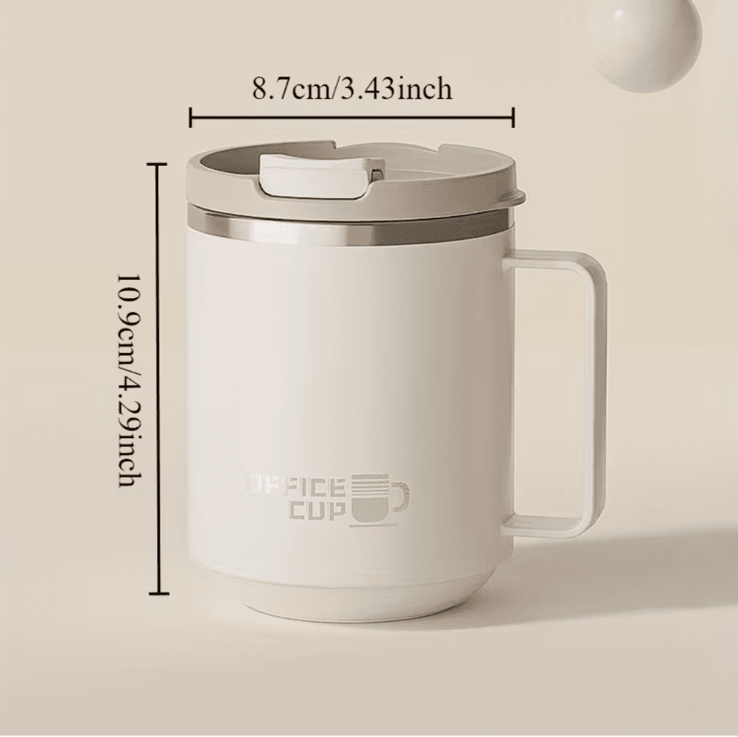 Stiilne roostevabast terasest termostass kaanega, kontorisse 500ml valge — Accessory view 4