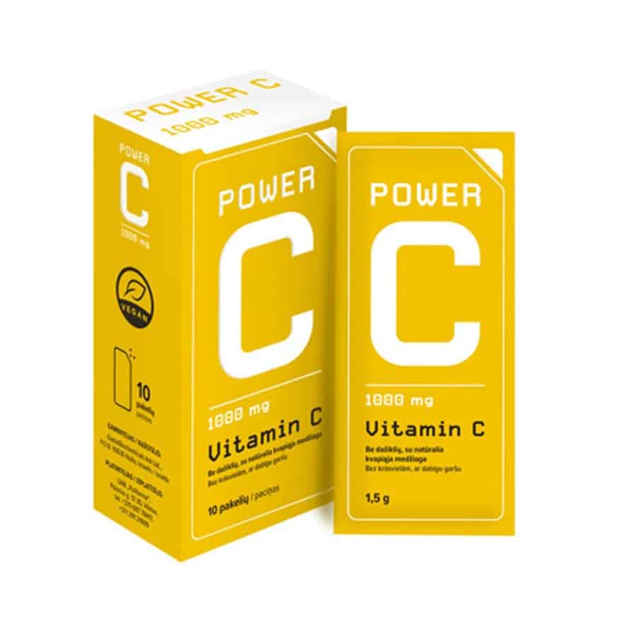 Power C kõrge kogus puhast C-vitamiini, 10 pakki