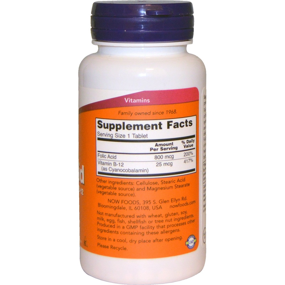 NOW Folic Acid 800mcg 250tab — Tabs view 2