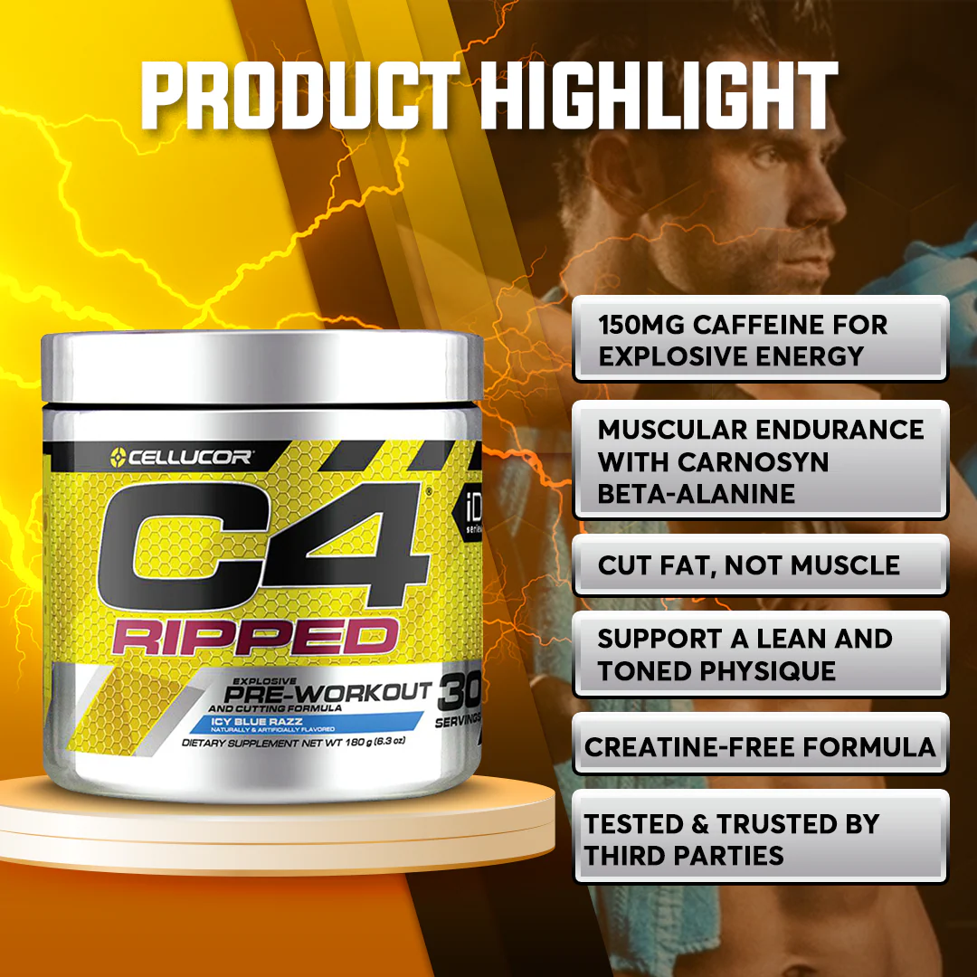 C4 Ripped Pre-workout 30serv Troopiline punš — Tropical — Powder view 2