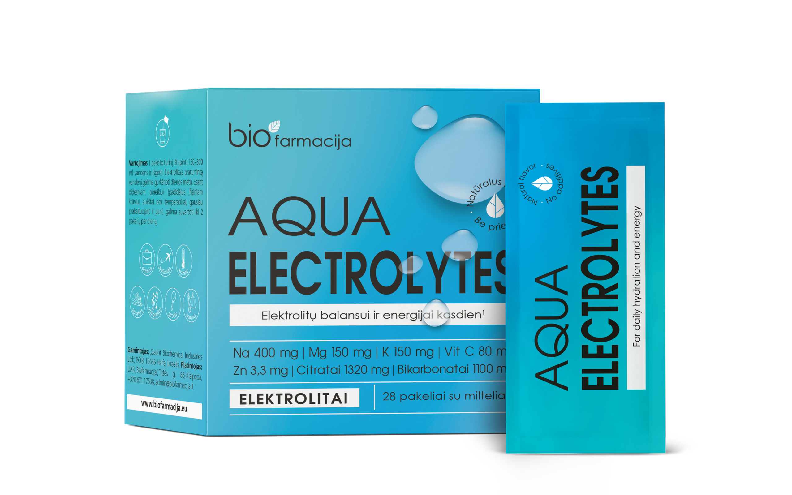 UUS! aquaElectrolytes elektrolüütide kompleks, 28 pakki