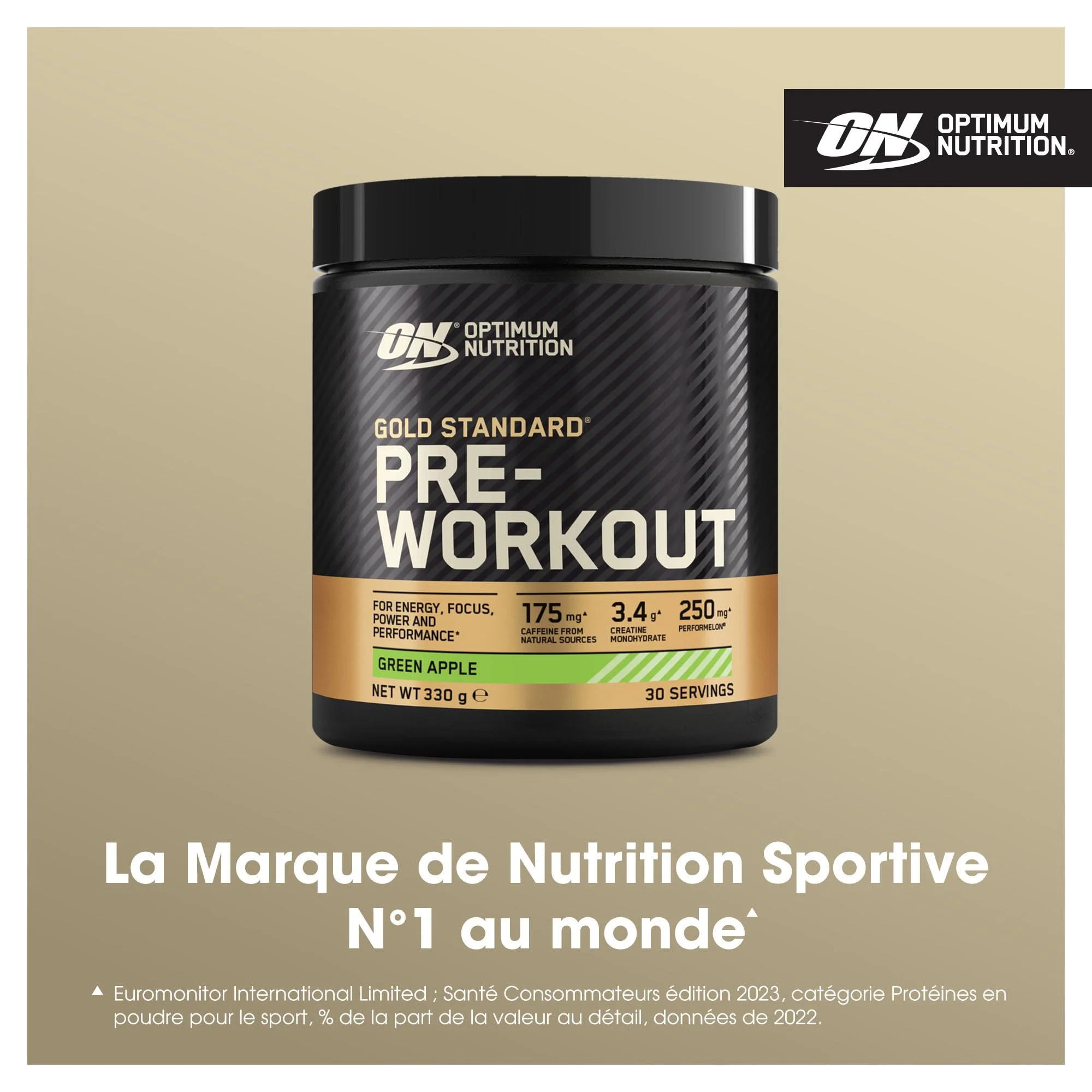 ON Gold Standard Pre Workout 30serv Roheline õun — Apple — Powder view 2