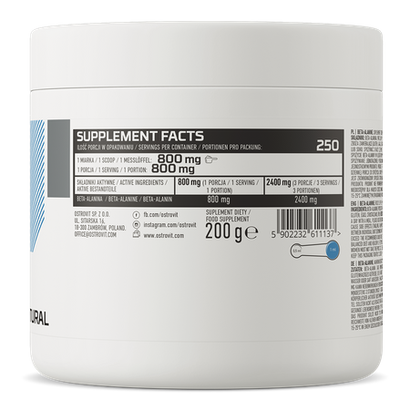 OstroVit Beta-Alanine 200g — Unflavored — Powder view 3