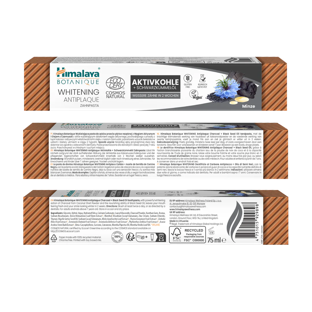 Himalaya Botanique valgendav ja hambakatu vastase toimega hambapasta 75ml — Gel view 2