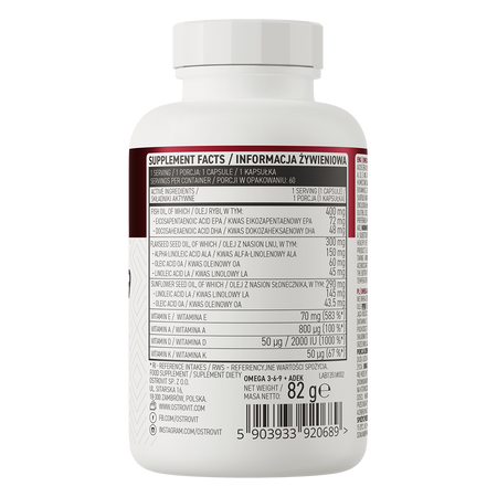 OstroVit Omega 3-6-9 + ADEK 60caps — Capsules view 3