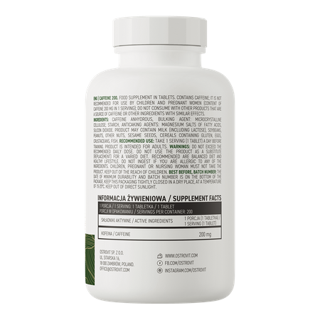 OstroVit Caffeine 200mg VEGE 200tabs — Tabs view 3