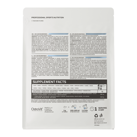 OstroVit Creatine Monohydrate 300g Naturaalne — Unflavored — Powder view 3